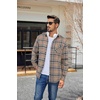 image:imageCOOFANDY Mens Flannel Shirts Long Sleeve Plaid Button Down Shirt Casual Cotton Shirt with PocketPlaid Brown Black