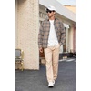 image:imageCOOFANDY Mens Flannel Shirts Long Sleeve Plaid Button Down Shirt Casual Cotton Shirt with PocketPlaid Brown Black