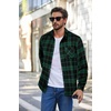 image:imageCOOFANDY Mens Flannel Shirts Long Sleeve Plaid Button Down Shirt Casual Cotton Shirt with PocketPlaid Greenblack