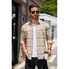 image:imageCOOFANDY Mens Flannel Shirts Long Sleeve Plaid Button Down Shirt Casual Cotton Shirt with PocketPlaid Khaki