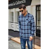 image:imageCOOFANDY Mens Flannel Shirts Long Sleeve Plaid Button Down Shirt Casual Cotton Shirt with PocketPlaid Navy Blue