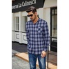 image:imageCOOFANDY Mens Flannel Shirts Long Sleeve Plaid Button Down Shirt Casual Cotton Shirt with PocketPlaid Navy Blue White