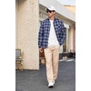 image:imageCOOFANDY Mens Flannel Shirts Long Sleeve Plaid Button Down Shirt Casual Cotton Shirt with PocketPlaid Navy Blue White
