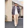 image:imageCOOFANDY Mens Flannel Shirts Long Sleeve Plaid Button Down Shirt Casual Cotton Shirt with PocketPlaid Navy Redwhite