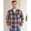 image:imageCOOFANDY Mens Flannel Shirts Long Sleeve Plaid Button Down Shirt Casual Cotton Shirt with PocketPlaid Orangebuffalo