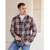 image:imageCOOFANDY Mens Flannel Shirts Long Sleeve Plaid Button Down Shirt Casual Cotton Shirt with PocketPlaid Orangebuffalo
