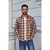 image:imageCOOFANDY Mens Flannel Shirts Long Sleeve Plaid Button Down Shirt Casual Cotton Shirt with PocketPlaid Orangegreen