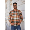 image:imageCOOFANDY Mens Flannel Shirts Long Sleeve Plaid Button Down Shirt Casual Cotton Shirt with PocketPlaid Orangegreen