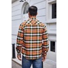 image:imageCOOFANDY Mens Flannel Shirts Long Sleeve Plaid Button Down Shirt Casual Cotton Shirt with PocketPlaid Orangegreen