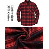 image:imageCOOFANDY Mens Flannel Shirts Long Sleeve Plaid Button Down Shirt Casual Cotton Shirt with PocketPlaid Redblack