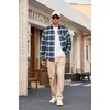 image:imageCOOFANDY Mens Flannel Shirts Long Sleeve Plaid Button Down Shirt Casual Cotton Shirt with PocketPlaid Whitegreen