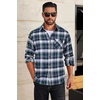 image:imageCOOFANDY Mens Flannel Shirts Long Sleeve Plaid Button Down Shirt Casual Cotton Shirt with PocketPlaid Whitegreen
