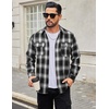 image:imageCOOFANDY Mens Flannel Shirts Long Sleeve Plaid Button Down Shirt Cotton Casual Work Shirts with PocketsBlack White