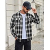 image:imageCOOFANDY Mens Flannel Shirts Long Sleeve Plaid Button Down Shirt Cotton Casual Work Shirts with PocketsBlack White