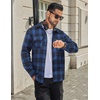 image:imageCOOFANDY Mens Flannel Shirts Long Sleeve Plaid Button Down Shirt Cotton Casual Work Shirts with PocketsBlue Black