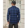 image:imageCOOFANDY Mens Flannel Shirts Long Sleeve Plaid Button Down Shirt Cotton Casual Work Shirts with PocketsBlue Black
