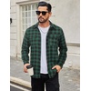image:imageCOOFANDY Mens Flannel Shirts Long Sleeve Plaid Button Down Shirt Cotton Casual Work Shirts with PocketsGreen