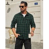 image:imageCOOFANDY Mens Flannel Shirts Long Sleeve Plaid Button Down Shirt Cotton Casual Work Shirts with PocketsGreen