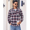 image:imageCOOFANDY Mens Flannel Shirts Long Sleeve Plaid Button Down Shirt Cotton Casual Work Shirts with PocketsNavy Red White