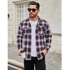 image:imageCOOFANDY Mens Flannel Shirts Long Sleeve Plaid Button Down Shirt Cotton Casual Work Shirts with PocketsNavy Red White