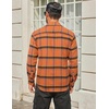 image:imageCOOFANDY Mens Flannel Shirts Long Sleeve Plaid Button Down Shirt Cotton Casual Work Shirts with PocketsOrange