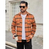 image:imageCOOFANDY Mens Flannel Shirts Long Sleeve Plaid Button Down Shirt Cotton Casual Work Shirts with PocketsOrange