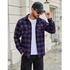 image:imageCOOFANDY Mens Flannel Shirts Long Sleeve Plaid Button Down Shirt Cotton Casual Work Shirts with PocketsPurple
