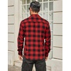 image:imageCOOFANDY Mens Flannel Shirts Long Sleeve Plaid Button Down Shirt Cotton Casual Work Shirts with PocketsRed