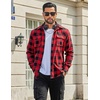 image:imageCOOFANDY Mens Flannel Shirts Long Sleeve Plaid Button Down Shirt Cotton Casual Work Shirts with PocketsRed