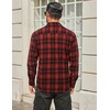 image:imageCOOFANDY Mens Flannel Shirts Long Sleeve Plaid Button Down Shirt Cotton Casual Work Shirts with PocketsRed Black