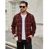 image:imageCOOFANDY Mens Flannel Shirts Long Sleeve Plaid Button Down Shirt Cotton Casual Work Shirts with PocketsRed Black