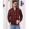 image:imageCOOFANDY Mens Flannel Shirts Long Sleeve Plaid Button Down Shirt Cotton Casual Work Shirts with PocketsRed Black