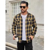 image:imageCOOFANDY Mens Flannel Shirts Long Sleeve Plaid Button Down Shirt Cotton Casual Work Shirts with PocketsYellow Navy