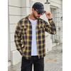 image:imageCOOFANDY Mens Flannel Shirts Long Sleeve Plaid Button Down Shirt Cotton Casual Work Shirts with PocketsYellow Navy