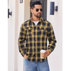 image:imageCOOFANDY Mens Flannel Shirts Long Sleeve Plaid Button Down Shirt Cotton Casual Work Shirts with PocketsYellow Navy