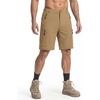 image:imageCOOFANDY Mens Hiking 9 Cargo Shorts Lightweight Outdoor Shorts Quick Dry Golf Camping Casual Fishing with 5 Zipper PocketsKhaki