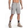 image:imageCOOFANDY Mens Hiking 9 Cargo Shorts Lightweight Outdoor Shorts Quick Dry Golf Camping Casual Fishing with 5 Zipper PocketsLight Grey
