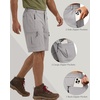 image:imageCOOFANDY Mens Hiking 9 Cargo Shorts Lightweight Outdoor Shorts Quick Dry Golf Camping Casual Fishing with 5 Zipper PocketsLight Grey