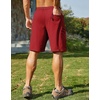 image:imageCOOFANDY Mens Hiking 9 Cargo Shorts Lightweight Outdoor Shorts Quick Dry Golf Camping Casual Fishing with 5 Zipper PocketsRed