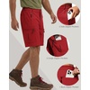 image:imageCOOFANDY Mens Hiking 9 Cargo Shorts Lightweight Outdoor Shorts Quick Dry Golf Camping Casual Fishing with 5 Zipper PocketsRed