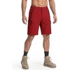 image:imageCOOFANDY Mens Hiking 9 Cargo Shorts Lightweight Outdoor Shorts Quick Dry Golf Camping Casual Fishing with 5 Zipper PocketsRed