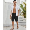 image:imageCOOFANDY Mens Linen Shorts Casual Beach Shorts 9 inch Inseam Elastic Waist Drawstring Summer ShortsBlack