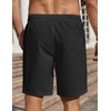 image:imageCOOFANDY Mens Linen Shorts Casual Beach Shorts 9 inch Inseam Elastic Waist Drawstring Summer ShortsBlack