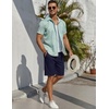 image:imageCOOFANDY Mens Linen Shorts Casual Beach Shorts 9 inch Inseam Elastic Waist Drawstring Summer ShortsNavy