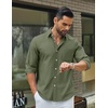 image:imageCOOFANDY Mens Long Sleeve Button Down Shirt Casual Untucked Shirts for Men Oxford Dress ShirtsArmy Green