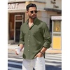 image:imageCOOFANDY Mens Long Sleeve Button Down Shirt Casual Untucked Shirts for Men Oxford Dress ShirtsArmy Green