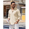 image:imageCOOFANDY Mens Long Sleeve Button Down Shirt Casual Untucked Shirts for Men Oxford Dress ShirtsBeige