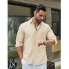 image:imageCOOFANDY Mens Long Sleeve Button Down Shirt Casual Untucked Shirts for Men Oxford Dress ShirtsBeige