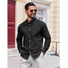 image:imageCOOFANDY Mens Long Sleeve Button Down Shirt Casual Untucked Shirts for Men Oxford Dress ShirtsBlack