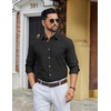 image:imageCOOFANDY Mens Long Sleeve Button Down Shirt Casual Untucked Shirts for Men Oxford Dress ShirtsBlack